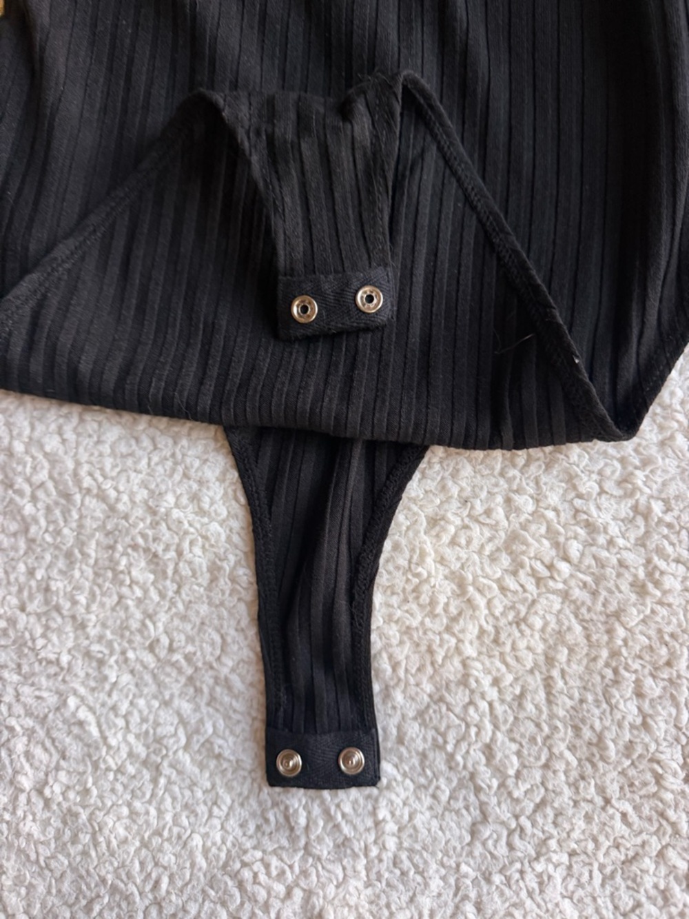AKIRA Black Ribbed Bodysuit with Yellow Baroque Puff Sleeves - Picture 7 of 7